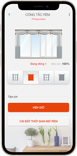 giao diện điều khiển qua điện thoại
