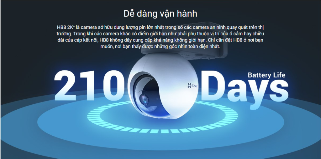 Camera thông minh dùng pin HB8 2K11