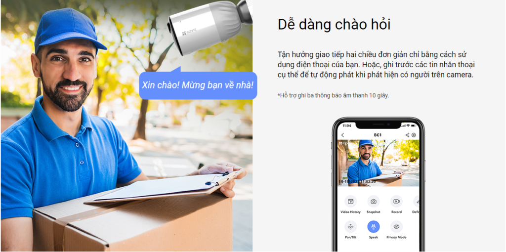 đàm thoại 2 chiều dễ dàng chào hỏi