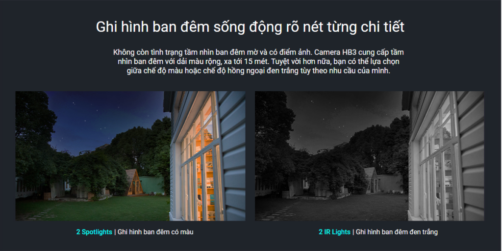 ghi hình ban đêm sống động rõ nét