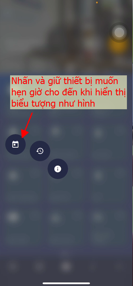 chọn thiết bị và nhấn giữ