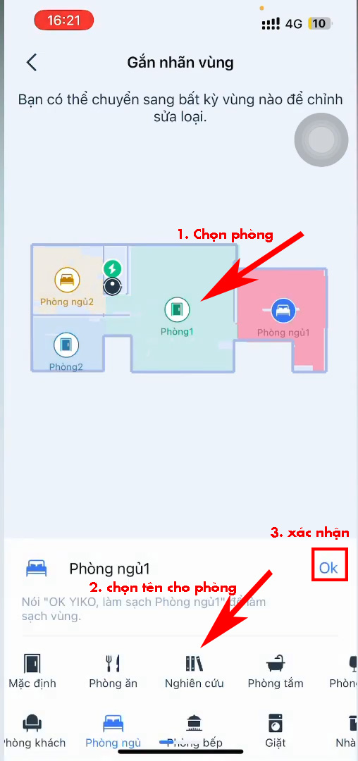 huong dan su dung ecovacs home - dat ten phong