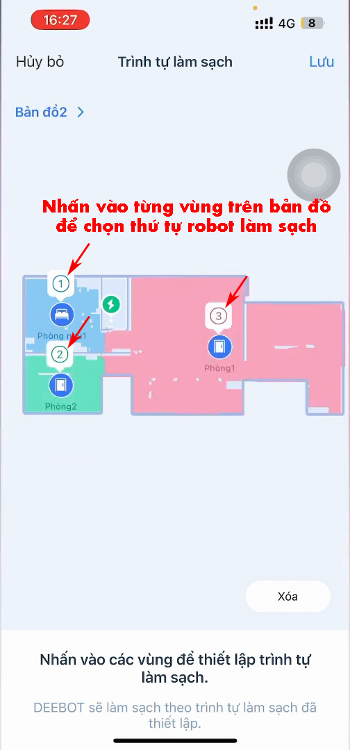 ung dung ecovacs home - chon thu tu don dep