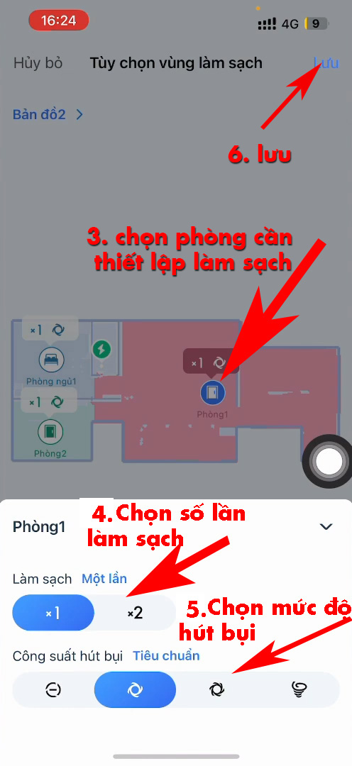 ung dung ecovacs home - don dep theo vung 2