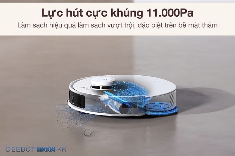 Ecovacs Deebot T30S KR - Với sức hút 11.000Pa cho sàn nhà sạch bong 