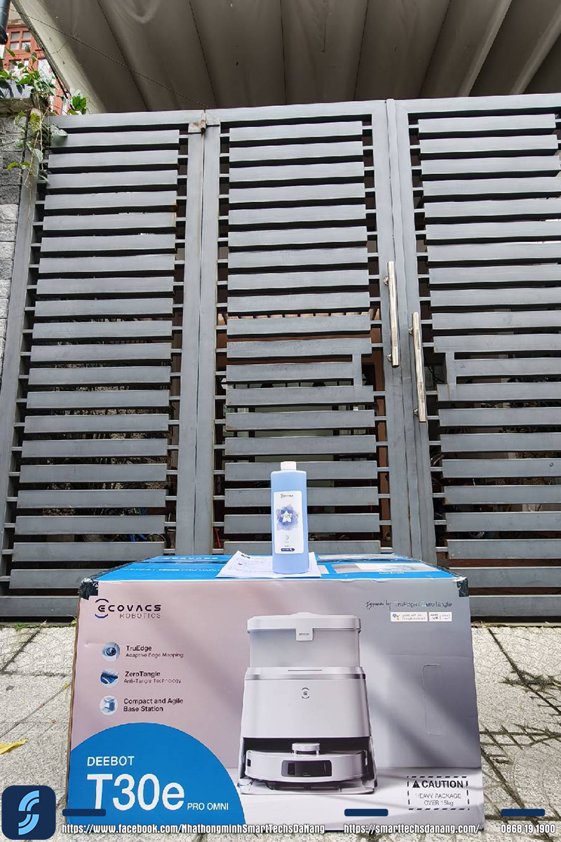 Giao tận nơi tại nhà khách hàng robot hút bụi lau nhà thông minh Ecovacs T30e Pro Omni