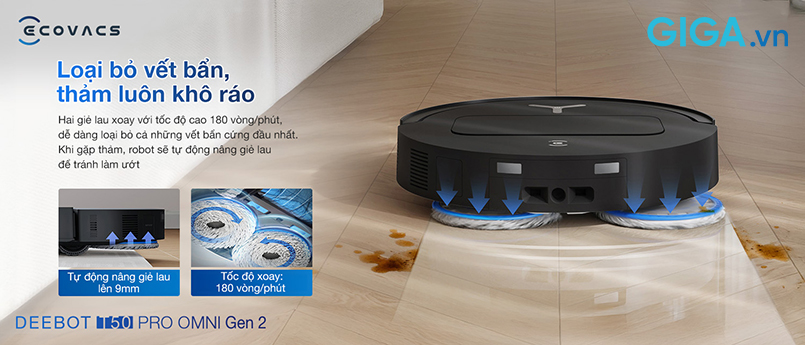 Công nghệ lau nhà OZMO™ Turbo 2.0 đánh bay vết bẩn trên sàn
