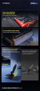 Máy hút bụi lau sàn khô ướt Tineco Floor One Station S9 Artist