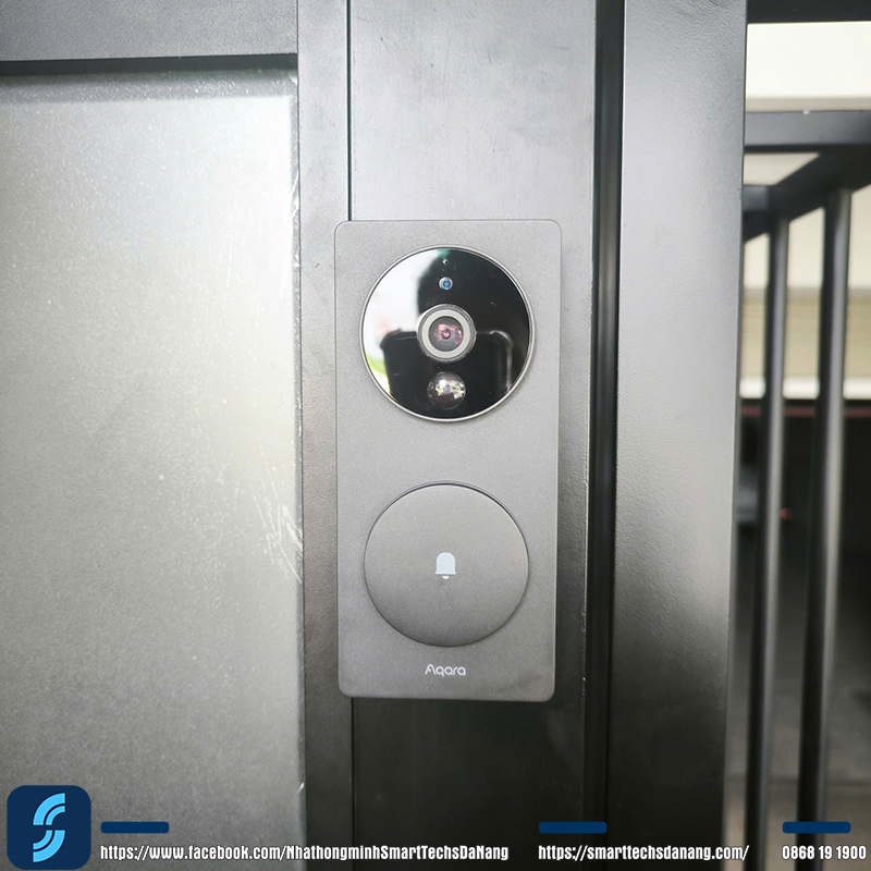 Chuông cửa Aqara G4 Video Doorbell (Quốc Tế) lắp đặt tại nhà khách