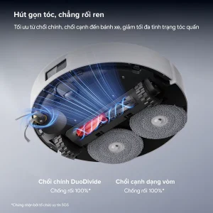 Roborock Qrevo 2 Pro tối ưu chổi chính và chổi cạnh chống rối hiệu quả