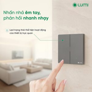 Công tắc cơ thông minh Lumes cổng 2 nút nhấn ,nhả nhẹ nhàng êm tay