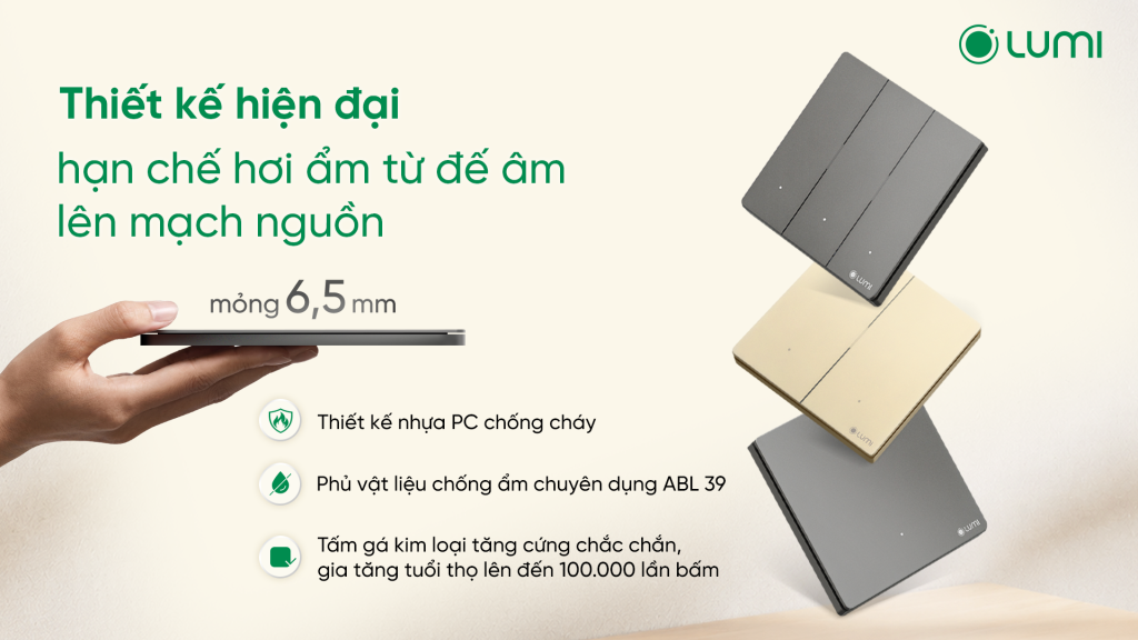 Công tắc cơ Lumes V2 siêu mỏng