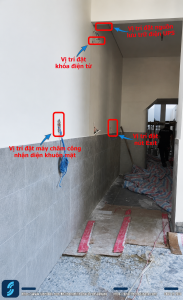 Hình ảnh vị trí các thiết bị kiểm soát ra vào sau khi làm phần thô