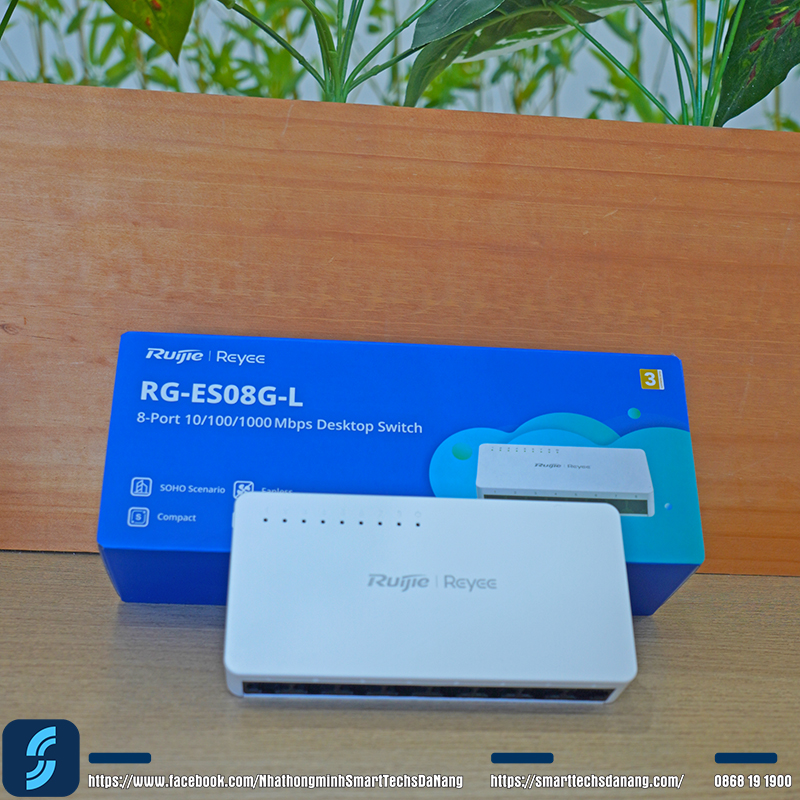 DSC07112 Switch 8 cổng RUIJIE REYEE RG-ES08G-L có dây