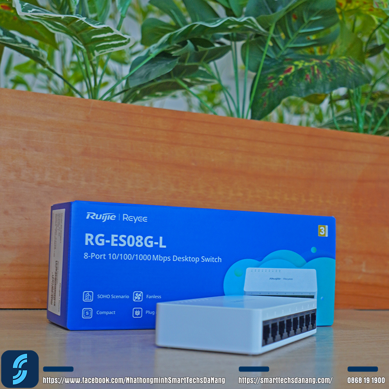 DSC07118 Switch 8 cổng RUIJIE REYEE RG-ES08G-L có dây