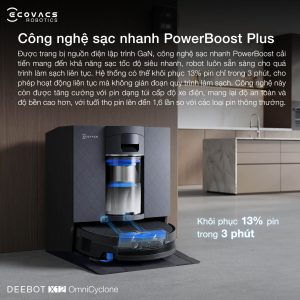 Ecovacs Deebot X12 OmniCyclone với công nghệ xạc nhanh