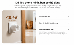 Ổ cắm Aqara Power Plug H2 EU SP-P05D dữ liệu thông minh