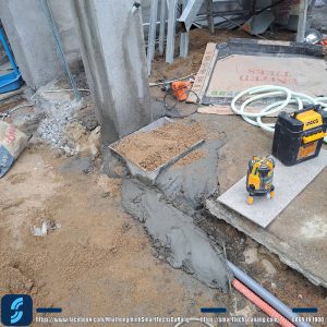 thui công phần thô cho đế âm cổng tự động