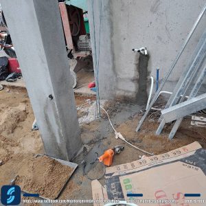 Thi công phần thô cho cổng tự động