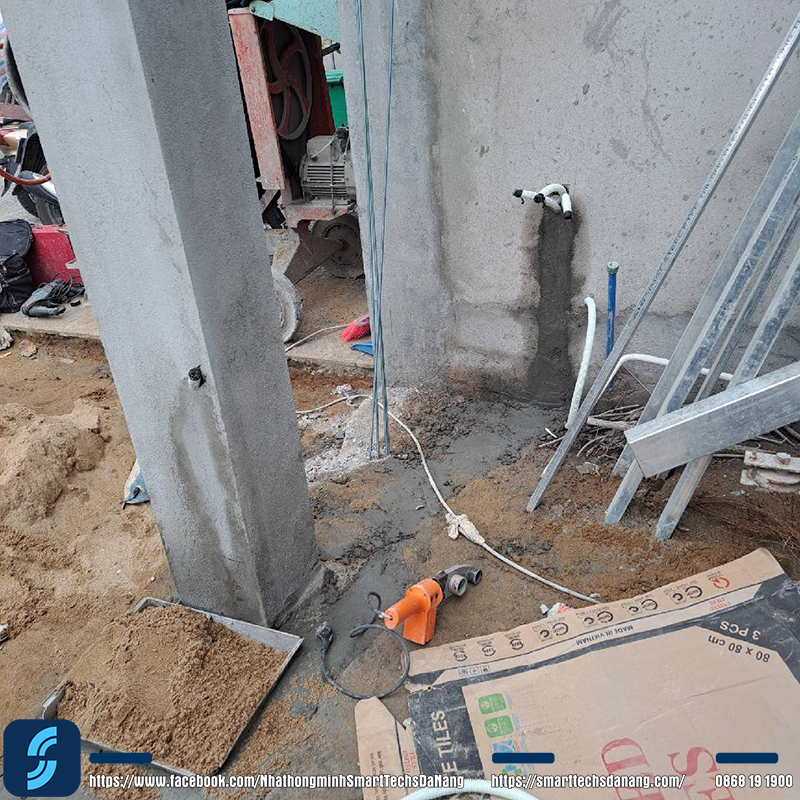 Thi công phần thô cho cổng tự động