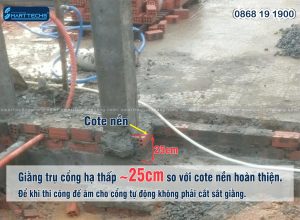 Hạ cote nền trụ cổng