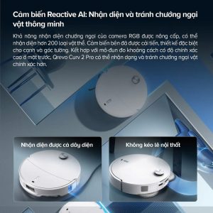 Roborock Qrevo Curv 2 Pro với Reactive AI – Nhận diện thông minh, hạn chế va chạm
